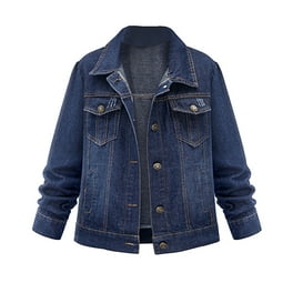 A3 Denim Women s Plus Size Distressed Denim Jacket Walmart
