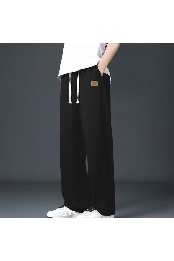 Joggers for Men Big and Tall,Men's Fashion Summer Slim Casual Solid Classic Long Pants Black XXXXXL