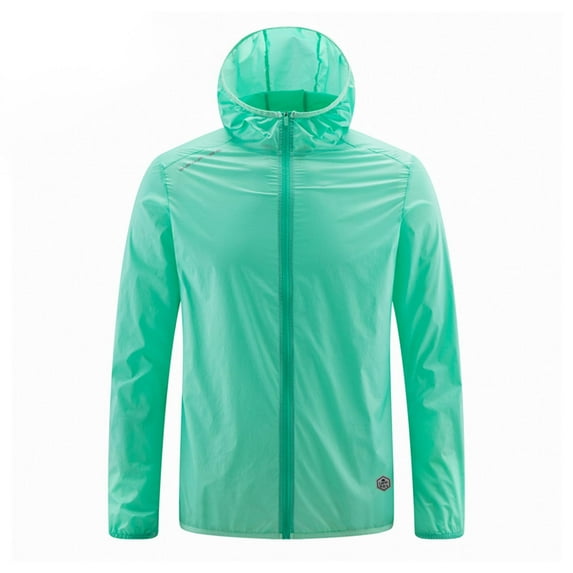 Viikei Lightweight Women's Summer Sun Shield Jacket UPF 50+ Cover-Up,Women's Casual Loose Solid Color Sunscreen Jacket Long Sleeved Hooded Casual Jacket Green XXL