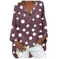 thumbnail image 1 of Viikei Long Sleeve T Shirts for Women Plus Size Long Sleeve Shirts for Women Clearance under $10 Plus Size Women Casual Long Sleeve Print Loose V-neck Shirt Blouse Top, 1 of 4