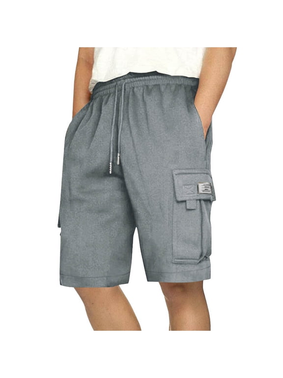 Men's Basketball Shorts-Mesh Lined Sports Shorts,Men's Casual Solid Pants Drawstring Waist Athletic Gym Shorts with Pocket Gray M