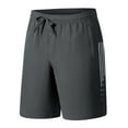 thumbnail image 1 of Viikei Men's Lightweight Walking Shorts,Men Gym Shorts Athletic Basketball Mesh Shorts Workout Dry Lightiweight Bodybuilding Athletic Running Training with Zip Pockets Towel Loop Dark Gray XXL, 1 of 4