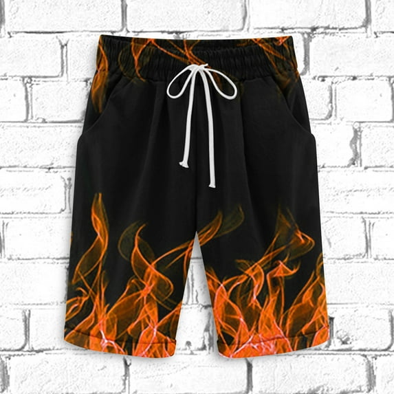 Viikei Men's Performance Training Shorts,Men's and Shorts Lanyard Casual Pants Capris Shorts Pants Orange S