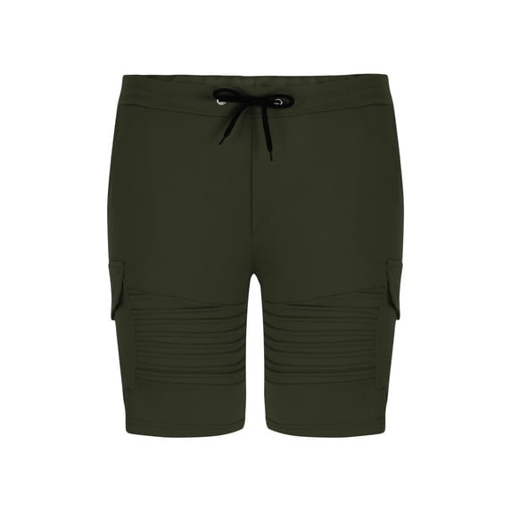 Viikei Men's Quick Dry Lounge Shorts-Home Comfort,Men's Solid Color Casual Streak Pockets Drawstring Sweat Running Fitness Shorts Green L