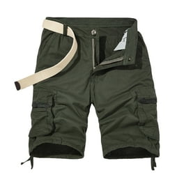 HOMBOM Men s Solid Cargo Shorts with Button Zipper Knee Length Casual Shorts with Pockets Walmart