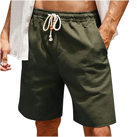 Viikei Men's Shorts Clearance Mens Shorts Mens Shorts Athletic Plus Size Shorts for Men Solid Pocket Casual Wear Work Out Elastic Waist