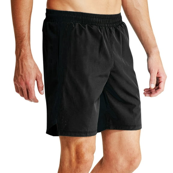 Viikei Men's Shorts for Casual Look,Men's Casual Solid Color Casual Drawstring Pockets Elastic Sports Shorts Black M