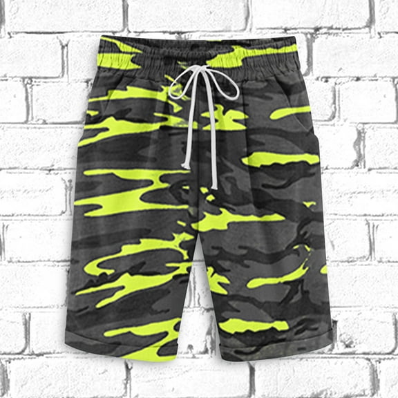 Viikei Men's Shorts for Casual Outings,Men's and Shorts Lanyard Casual Pants Capris Shorts Pants Green M