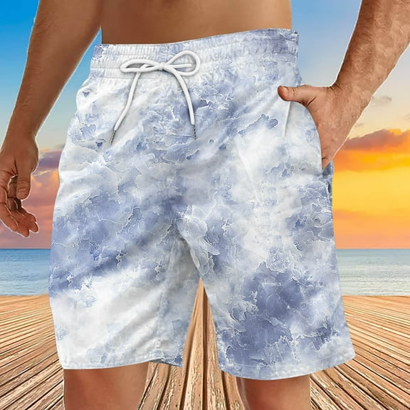 Viikei Men's Shorts for Outdoor Adventures and Fun,Men's Special Print Beach Casual Trouser Shorts Pants Gray S