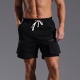thumbnail image 1 of Viikei Men's Shorts with Cargo Pockets for Adventure,Men Casual Fashion Solid Shorts with Pocket Elastic Waist Short Pants Black XXL, 1 of 6