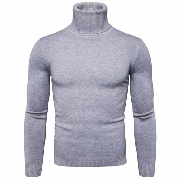 Viikei Mens Clothes on Clearance,Gifts for Men Men Casual Solid Pullover Turtleneck Trim Base Knit Keep Warm Sweater Blouse