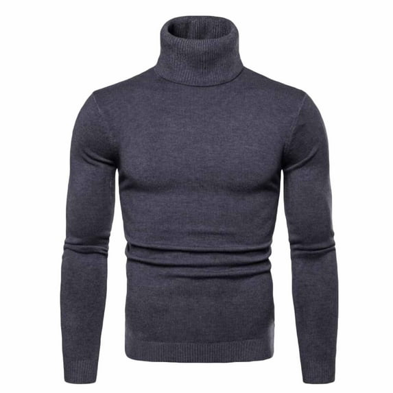 Viikei Mens Clothes on Clearance,Gifts for Men Men Casual Solid Pullover Turtleneck Trim Base Knit Keep Warm Sweater Blouse