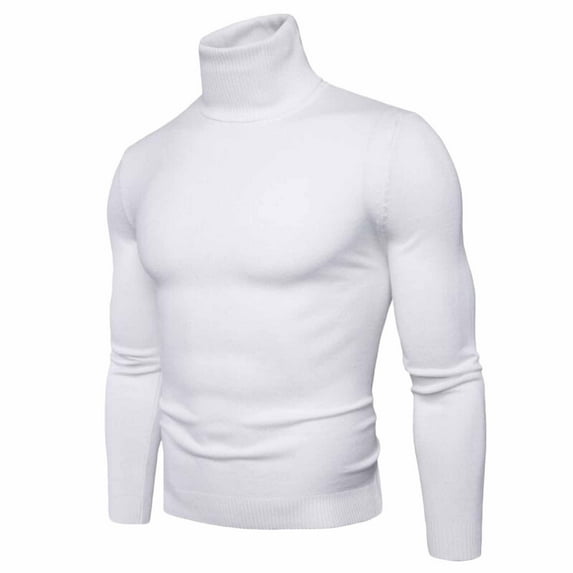Viikei Mens Clothes on Clearance,Gifts for Men Men Casual Solid Pullover Turtleneck Trim Base Knit Keep Warm Sweater Blouse
