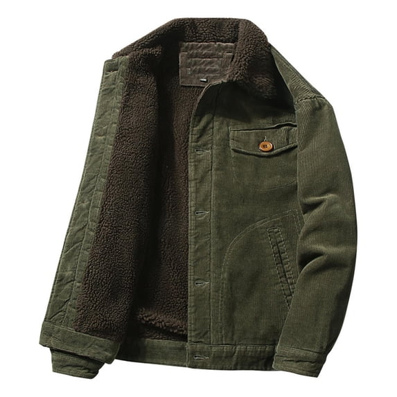 Viikei Mens Coats Outerwear Winter Mens Winter Coats Casual Fashion Lapels Casual and Fleece Jacket Short Tooling Long Sleeve Hoodless Casual Outwear & Jackets
