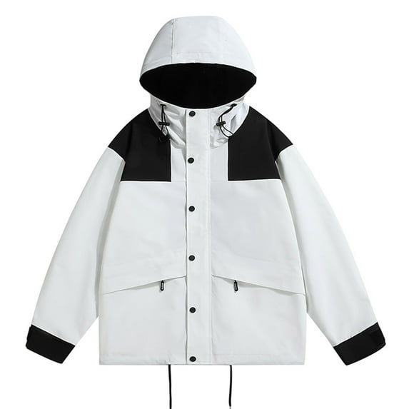 Viikei Mens Coats Outerwear Winter Mens Winter Coats Men's New Style Zipper Opening Upper Outer Garment Hooded Long-Sleeved Windproof Coat