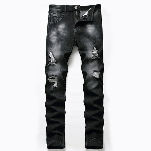 Viikei Mens Denim Jeans,Men's New Fashion Have Pockets Button Zipper Personality Denim Trend Jeans Black 32