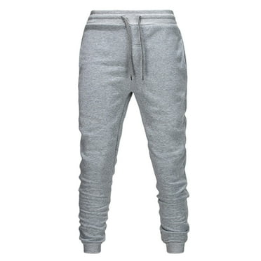Viikei Mens Pants Clearance Jeans,Mens Sweatpants Joggers,Men's Solid Color Pocket Drawstring Casual Youth Versatile Sports Oversized Pants Gray S