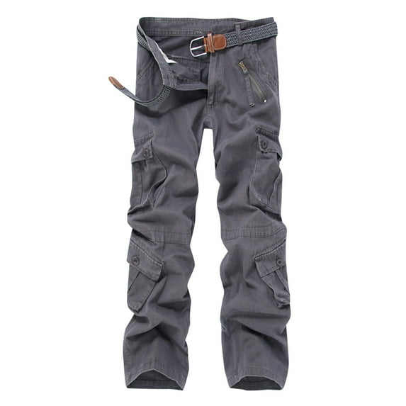 Viikei Mens Pants Clearance Plus Size Pants Men Trousers for Men Loose Multi-Pocket Washed Overalls Outdoor Casual Pants Trousers