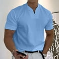 thumbnail image 1 of Viikei Mens Shirts Clearance Mens Plus Shirts Mens Short Sleeve Shirts Short Sleeve for Men Casual Solid with Pockets Sports V-neck Fitness Training Clothes, 1 of 8