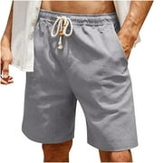 Viikei Mens Shorts Cargo, Mens Shorts Clearance under $5 Men Solid Pocket Shorts Casual Wear Work Out Elastic Waist Shorts