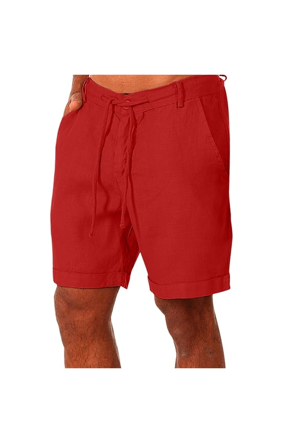 Mens Shorts Clearance Men's Cotton Shorts Lanyard Casual Pants Capris Shorts Pants