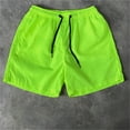 thumbnail image 1 of Viikei Mens Shorts Clearance Plus Size Shorts for Men Casual Drawstring Pocket Solid Color Candy Color Five-point Beach Shorts, 1 of 3
