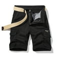 thumbnail image 1 of Viikei Mens Shorts Clearance Plus Size Shorts for Men Casual Solid Zipper Button Pockets Cropped Cargo Shorts, 1 of 3