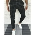 thumbnail image 1 of Viikei Mens Shorts Clearance Plus Size Shorts for Men Fashion Casual Slim Fit Plaid Print Zipper Long Pants Trousers, 1 of 3