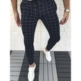 thumbnail image 1 of Viikei Mens Shorts Clearance Plus Size Shorts for Men Fashion Casual Slim Fit Plaid Print Zipper Long Pants Trousers, 1 of 3