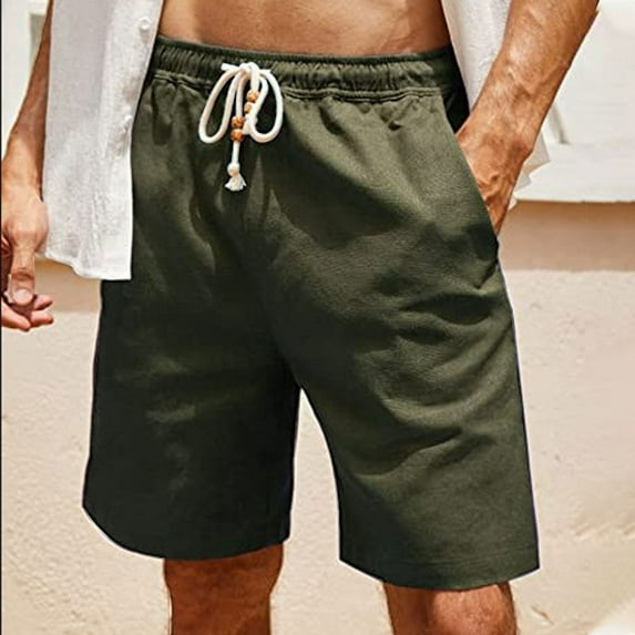 Viikei Mens Shorts Clearance Plus Size Shorts for Men Solid Pocket Shorts Casual Wear Work Out Elastic Waist Shorts