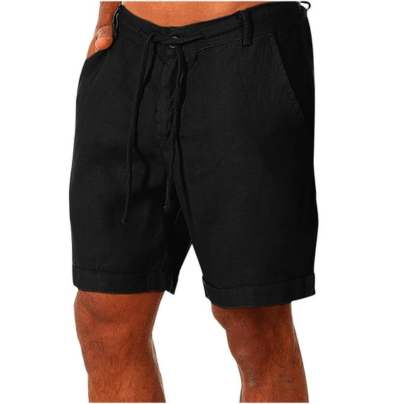 Viikei Mens Shorts Clearance Plus Size Shorts for Men Solid Pocket Shorts Casual Wear Work Out Elastic Waist Shorts