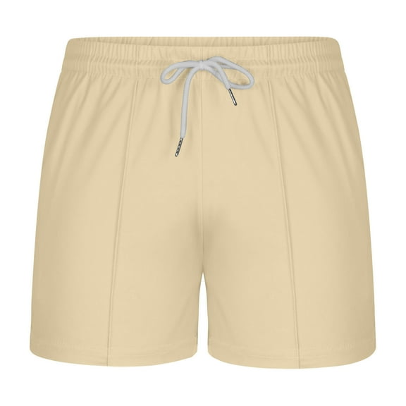 Viikei Mens Shorts Male Summer Sport,Men Casual Fashion Solid Shorts with Pockets Elastic Waist Beach Sport Shorts Beige XXL