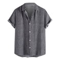 thumbnail image 1 of Viikei Mens T-shirts Under $10 Short Sleeve Shirts Buttons Beach Turn down Striped Print, 1 of 1