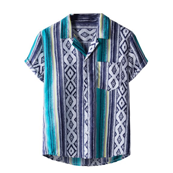 Viikei Mens T-shirts Under $10 Clearance Short Sleeve Shirts Hawaiian Beach Printed Button down Summer Tops