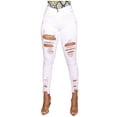 thumbnail image 1 of Viikei Pants for Women Plus Size Womens Pants Womens Jeans Clearance High-Waist White Elastic Denim Ripped Distressed Small Feet Cropped Jeans, 1 of 9