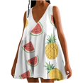 thumbnail image 1 of Viikei Plus Size Dresses Women Fashion,New Women's Casual Loose V-neck Sleeveless Printed Short Dress Multicolor M, 1 of 5