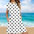 thumbnail image 1 of Viikei Plus Size Dresses Women Fashion,Women's Summer Casual Short Sleeve T Shirt Dress Tiered Mini Dresses with Pockets White S, 1 of 5