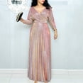 thumbnail image 1 of Prime Day Sales Today 2025!Viikei Flowy Short Sleeve Maxi Dress,Women's Clothing Temperament Commuting Fashion Long Sleeve Hot Stamping Pleated Big Skirt Dress, 1 of 6