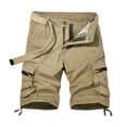 thumbnail image 1 of Viikei Plus Size Men's Shorts on Clearance Solid Zipper Button Pockets Cropped Cargo Short Pants, 1 of 1