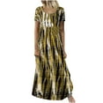 thumbnail image 1 of Viikei Plus Size Short Sleeve Dress for Women Summer Tie-Dye Floral Print Swing Midi Dress, 1 of 8