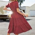 thumbnail image 1 of Viikei Plus Size Short Sleeve Dress for WomenPolka Dot Print Puff Sleeve Dot Long Dresses, 1 of 6