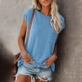 thumbnail image 1 of Viikei Plus Size Short Sleeve Tops on Clearance Women T-shirt under $10 O-neck Short Sleeve Solid T- Shirt Blouse Tops, 1 of 4