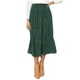 thumbnail image 1 of Viikei Plus Size Skirts for Women Print Ruched Ruffles Pocket Elastic Waist Bohemian Style, 1 of 9
