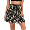 thumbnail image 1 of Viikei Plus Size Skirts for Women Printing Bage Ruched Ruffles Elastic Waist, 1 of 9