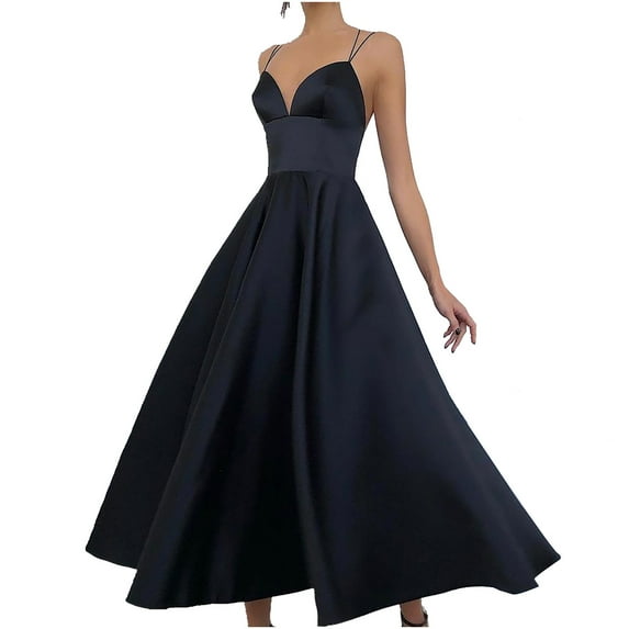 Viikei Plus Size Skirts for Women Pure Color Suspender Dresses High Waist Big Swing