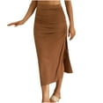 thumbnail image 1 of Viikei Plus Size Skirts for Women Split Knitted Slim Pleated Lace up Hip Long, 1 of 5
