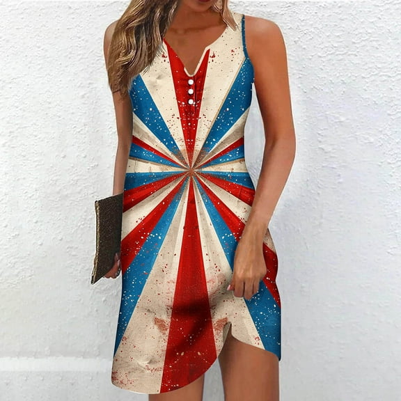 Viikei Plus Size Summer Maxi Dress for Women,Women's High-Low Short Sleeve Dress,2025 New Women's Printed V-neck Chest Button Sleeveless Dress Khaki S