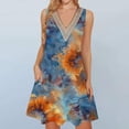 thumbnail image 1 of Viikei Plus Size Summer Maxi Dress for Women,Comfortable Short Sleeve Dress,Women's Printed Lace Sleeveless Pocket V-Neck Dress Multicolor XL, 1 of 5
