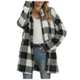 thumbnail image 1 of Viikei Plus Size Womens Cardigans Clearance Winter Coats for Women Long Plaid Printing Buttons Plush Cardigan Jackets, 1 of 7