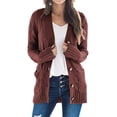 thumbnail image 1 of Viikei Plus Size Womens Cardigans Clearance Winter Coats for Women Patchwork Cardigan Long Sleeve Open Front Coat Pockets, 1 of 6